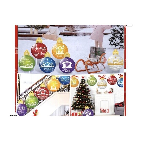 12 Pcs Christmas Ball Waterproof Yard Signs 12 x 16 Inch NEW!! - Picture 5 of 7